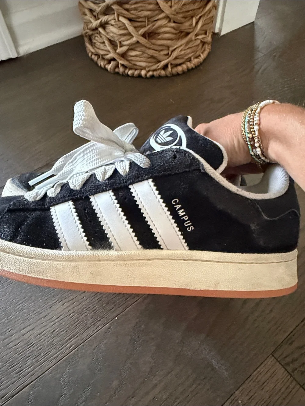 Adidas woman’s Campus Suede Sneakers - Black/White